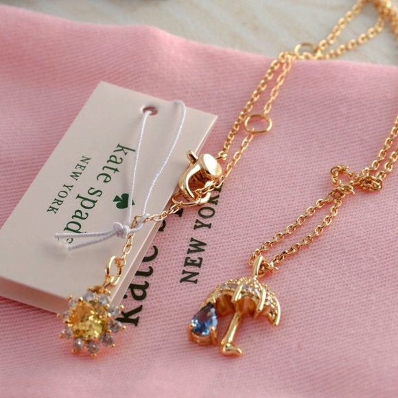 kate spade Jewelry - Kate Spade Rain or Shine Pave Umbrella Necklace ✨☔️😍